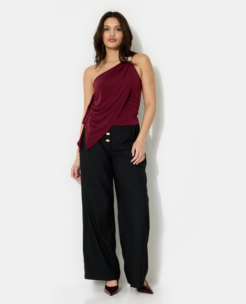 Top asymétrique avec détail bijou et drapés - PIMKIE - 3