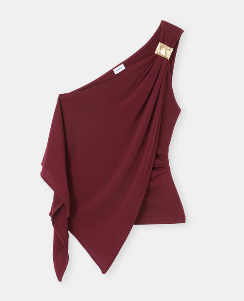 Top asymétrique avec détail bijou et drapés - PIMKIE - 4