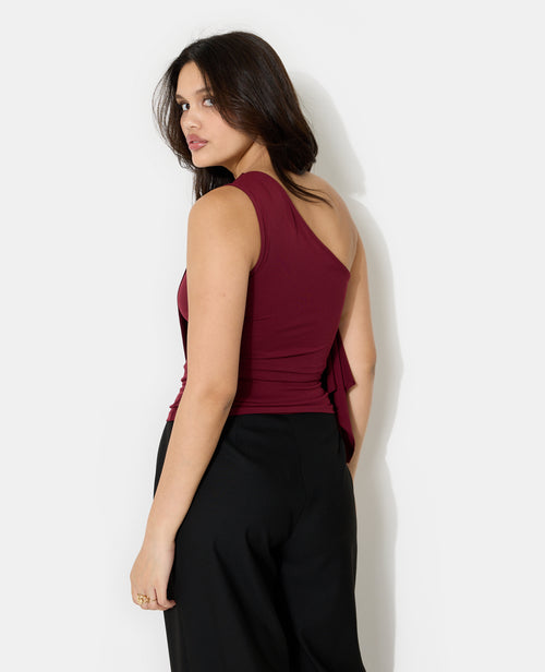 Top asymétrique avec détail bijou et drapés - PIMKIE - 1