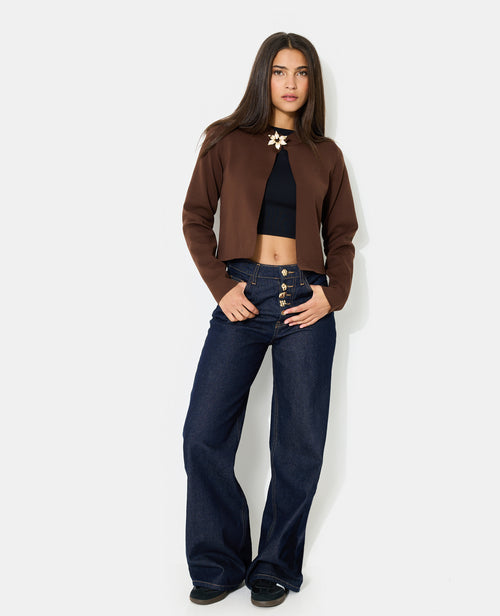 Gilet court avec 1 pression et détail bijou - PIMKIE - 3