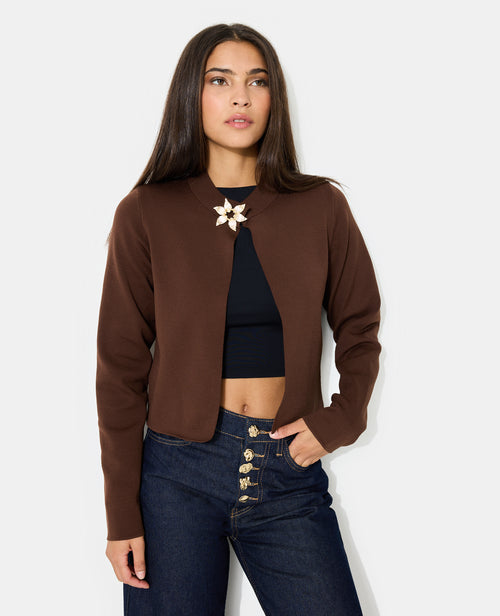 Gilet court avec 1 pression et détail bijou - PIMKIE - 5