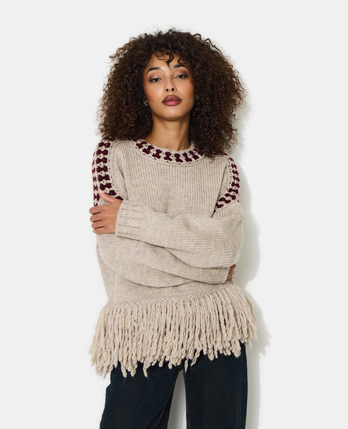 Pull avec franges et détails contrastés - PIMKIE - 1