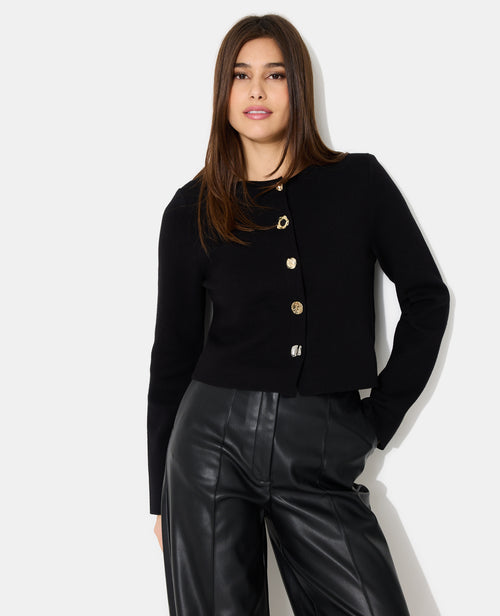 Gilet cardigan col rond avec boutons fantaisie - PIMKIE - 1