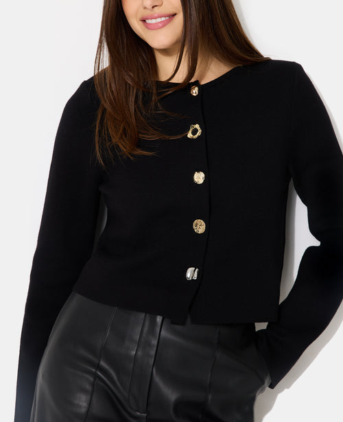 Gilet cardigan col rond avec boutons fantaisie - PIMKIE - 2
