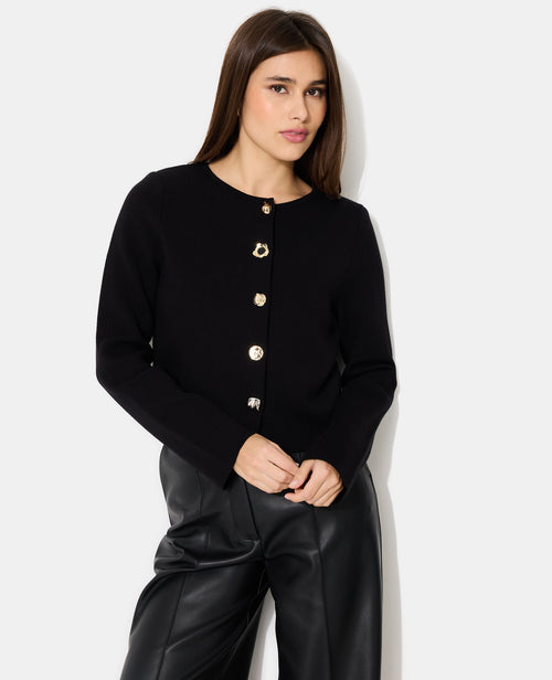 Gilet cardigan col rond avec boutons fantaisie - PIMKIE - 5