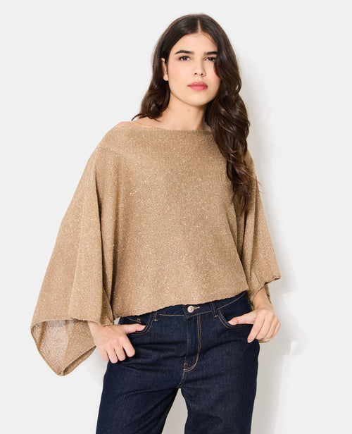 Pull effet cape avec fil lurex - PIMKIE - 5