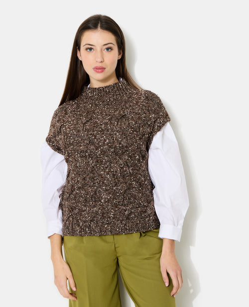 Pull sans manches avec maille torsadée - PIMKIE - 5