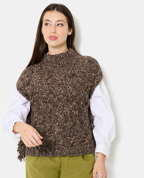 Pull sans manches avec maille torsadée - PIMKIE - 1