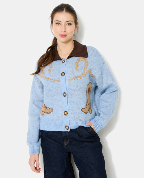 Gilet avec col motifs santiags - PIMKIE - 1