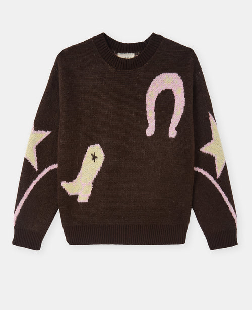 Pull col rond avec motifs fer à cheval, santiag, cheval - PIMKIE - 4