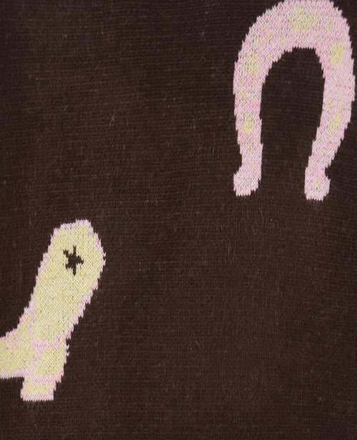 Pull col rond avec motifs fer à cheval, santiag, cheval - PIMKIE - 8