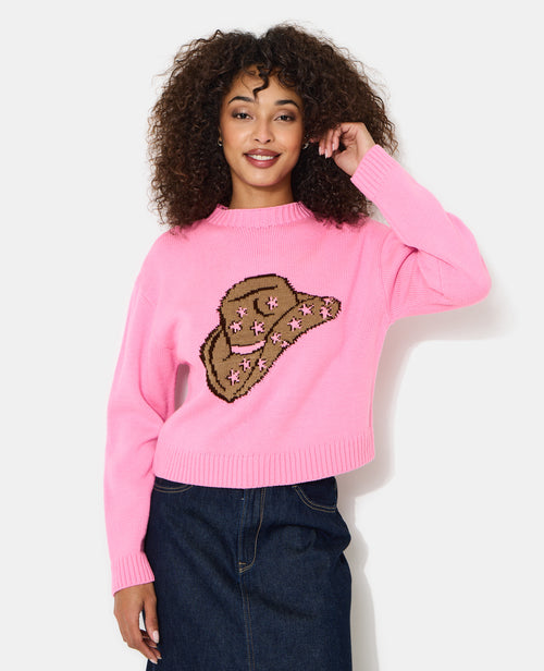 Pull col rond avec chapeau de cowboy - PIMKIE - 1