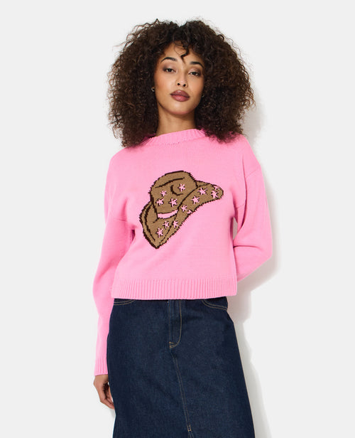 Pull col rond avec chapeau de cowboy - PIMKIE - 1
