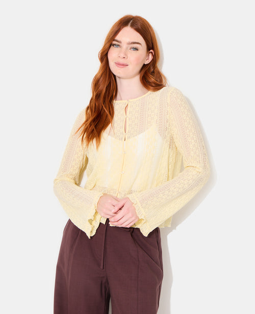 Top en dentelle avec manches flare - PIMKIE - 1