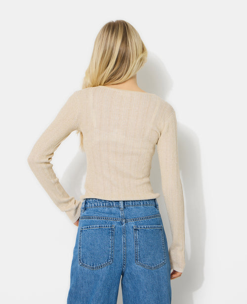 Gilet maille fine et côtelée avec lurex - PIMKIE - 6