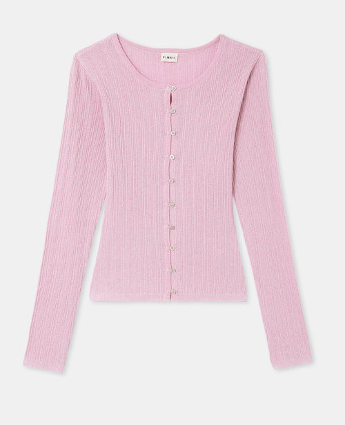 Gilet maille fine et côtelée avec lurex - PIMKIE - 4