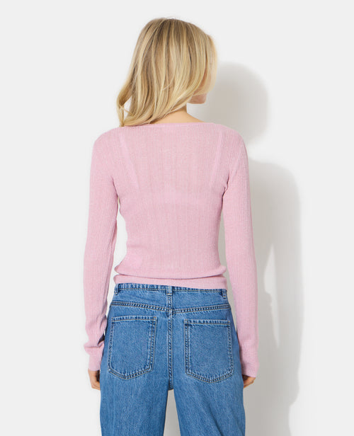 Gilet maille fine et côtelée avec lurex - PIMKIE - 6