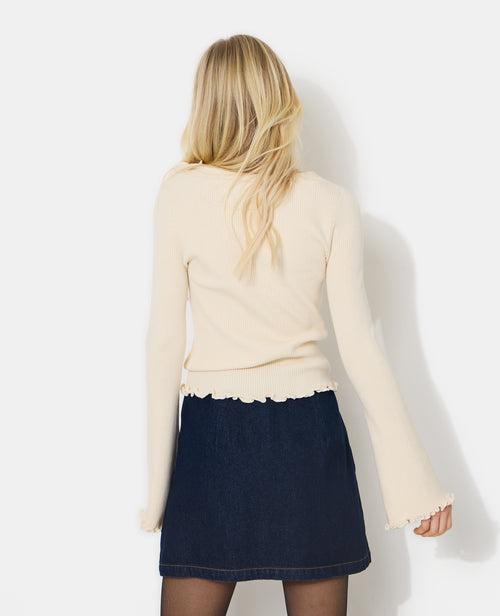 Gilet maille côtelée avec volants et bords ondulés - PIMKIE - 6