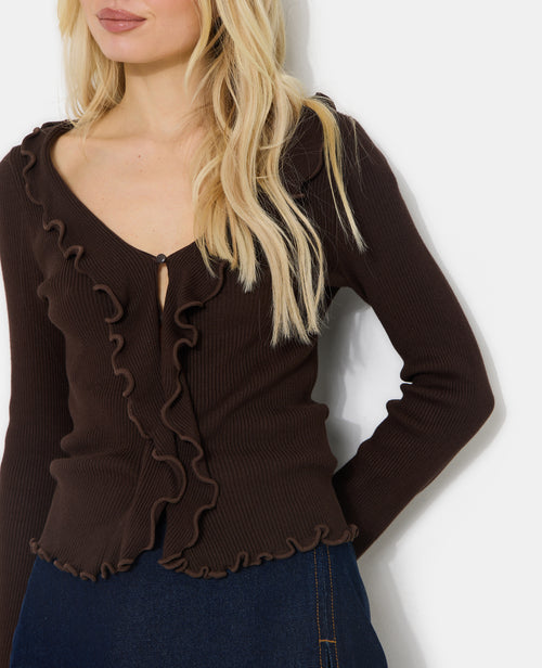 Gilet maille côtelée avec volants et bords ondulés - PIMKIE - 2