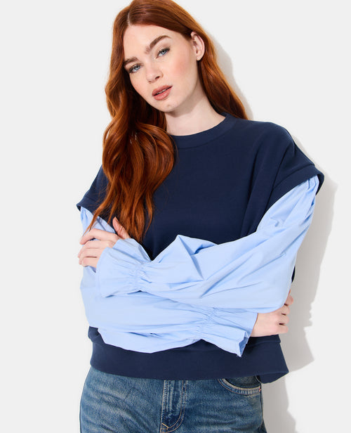 Sweat avec manches chemise effet 2 en 1 - PIMKIE - 2