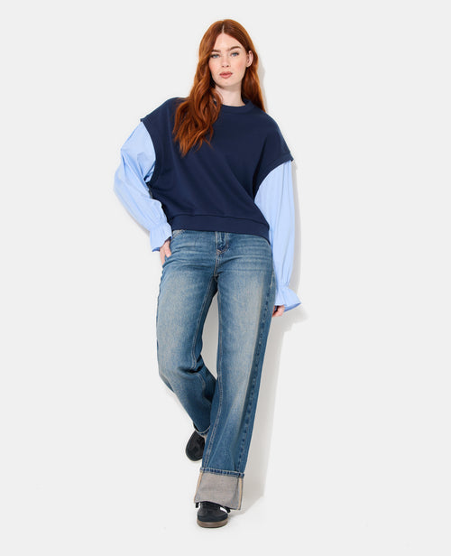 Sweat avec manches chemise effet 2 en 1 - PIMKIE - 3