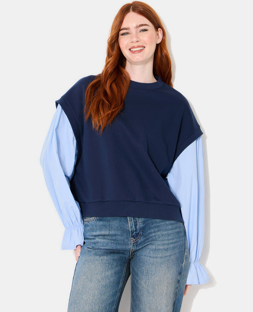 Sweat avec manches chemise effet 2 en 1 - PIMKIE - 5