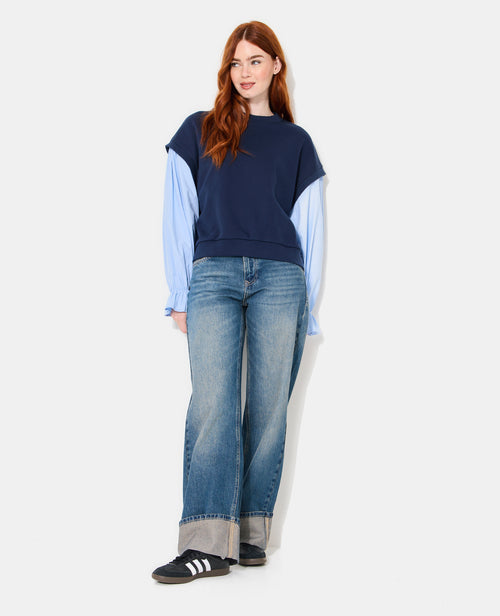 Sweat avec manches chemise effet 2 en 1 - PIMKIE - 7