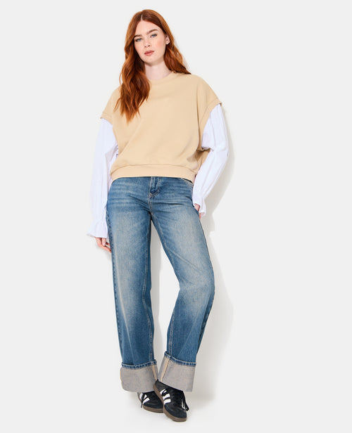 Sweat avec manches chemise effet 2 en 1 - PIMKIE - 3