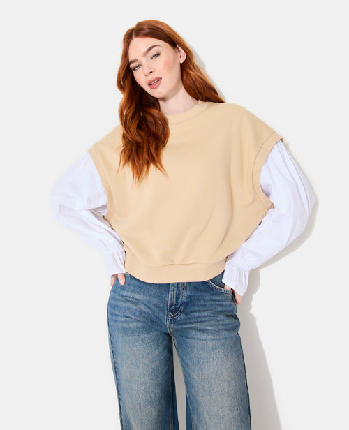 Sweat avec manches chemise effet 2 en 1 - PIMKIE - 5