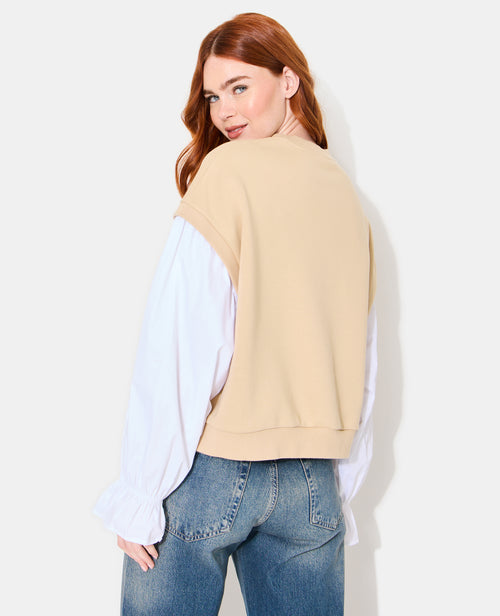 Sweat avec manches chemise effet 2 en 1 - PIMKIE - 6