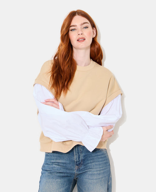 Sweat avec manches chemise effet 2 en 1 - PIMKIE - 1