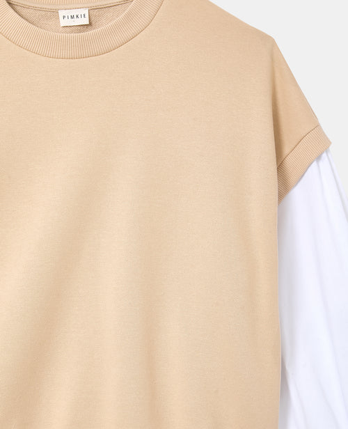 Sweat avec manches chemise effet 2 en 1 - PIMKIE - 2
