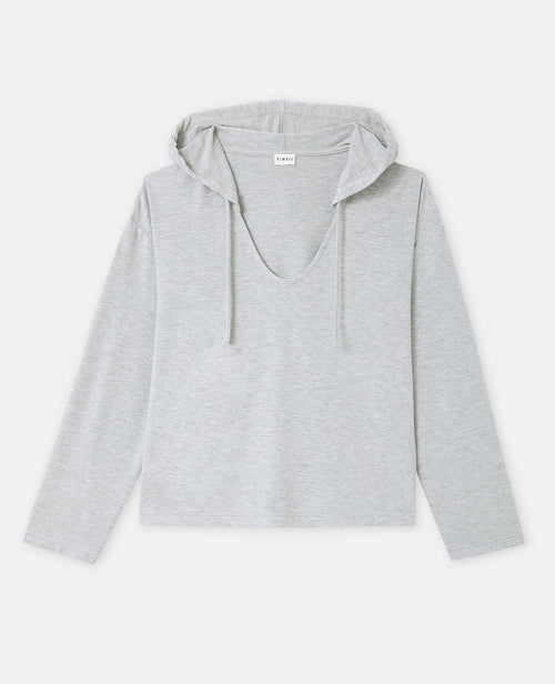 T-shirt manches longues en tissu doux avec capuche - PIMKIE - 4