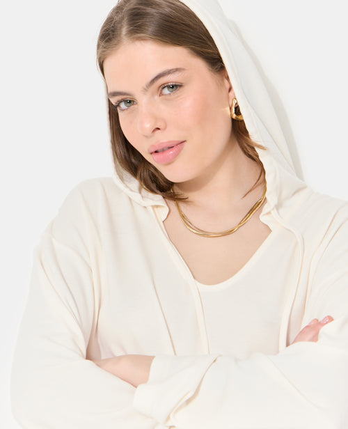 T-shirt manches longues en tissu doux avec capuche - PIMKIE - 2