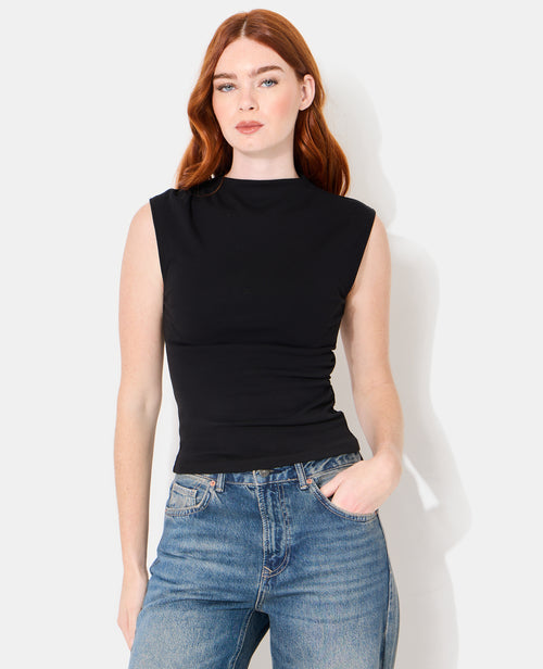 T-shirt sans manches avec col montant et fronces - PIMKIE - 1