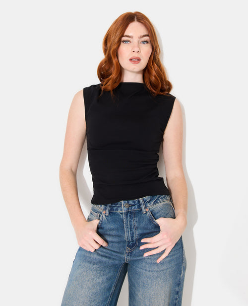 T-shirt sans manches avec col montant et fronces - PIMKIE - 5