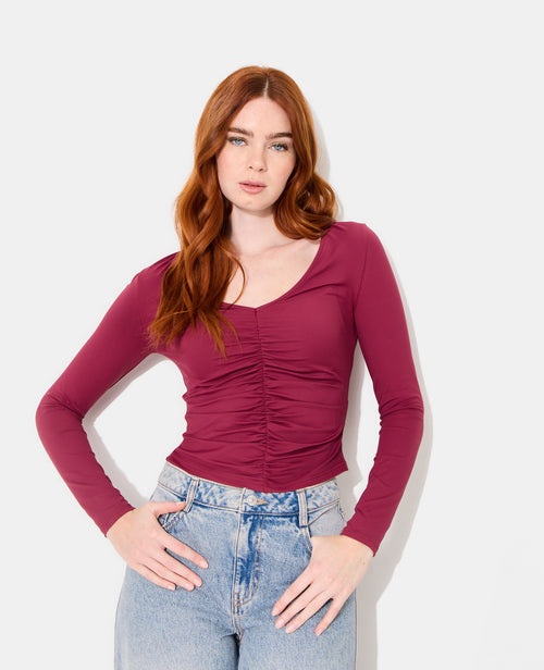 T-shirt manches longues avec fronces - PIMKIE - 1