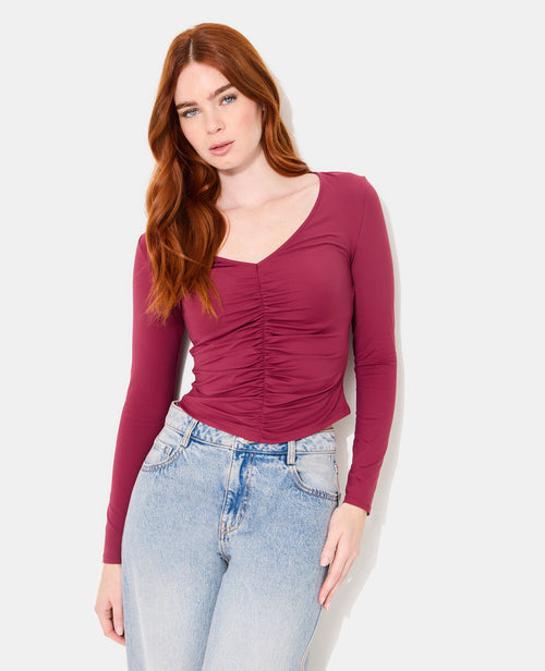 T-shirt manches longues avec fronces - PIMKIE - 2