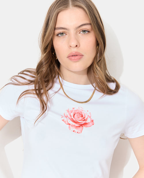 T-shirt ajusté avec rose - PIMKIE - 2