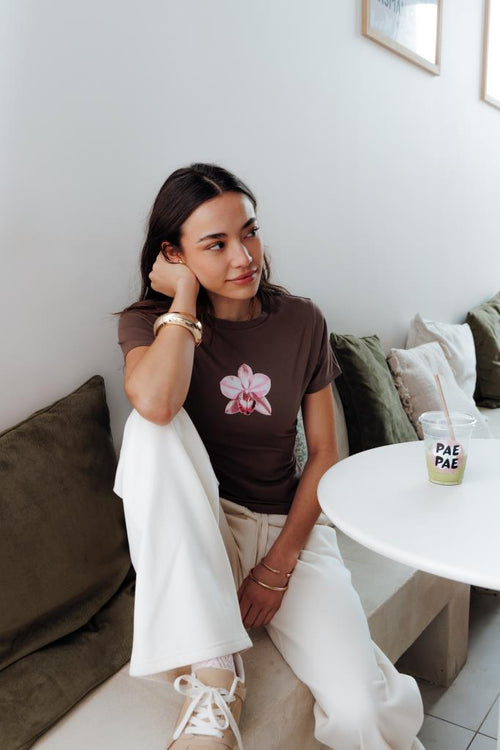 T-shirt ajusté avec orchidée - PIMKIE - 1