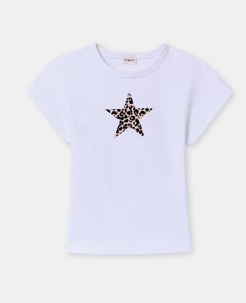 T-shirt ajusté col rond avec étoile motif léopard - PIMKIE - 4