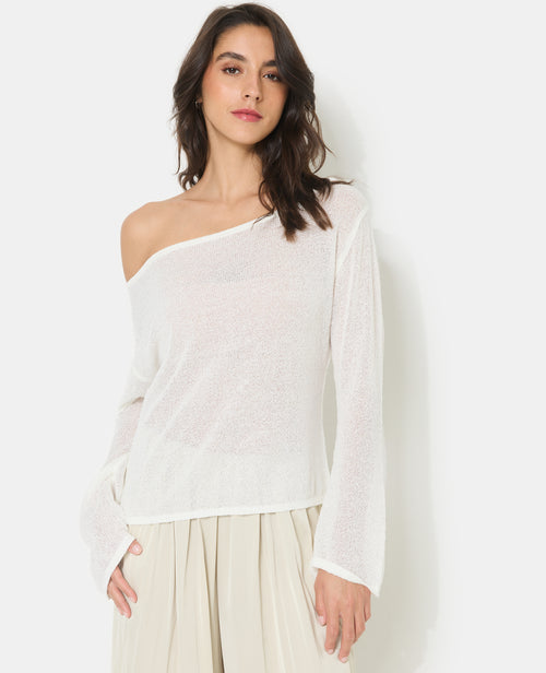 Pull en maille légère et transparente manches flare - PIMKIE - 1