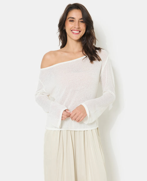 Pull en maille légère et transparente manches flare - PIMKIE - 5