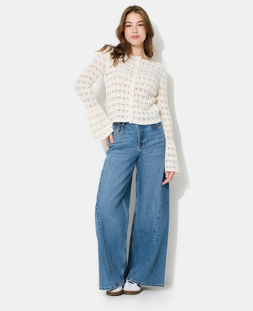 Gilet en maille ajourée avec boutons perles - PIMKIE - 3