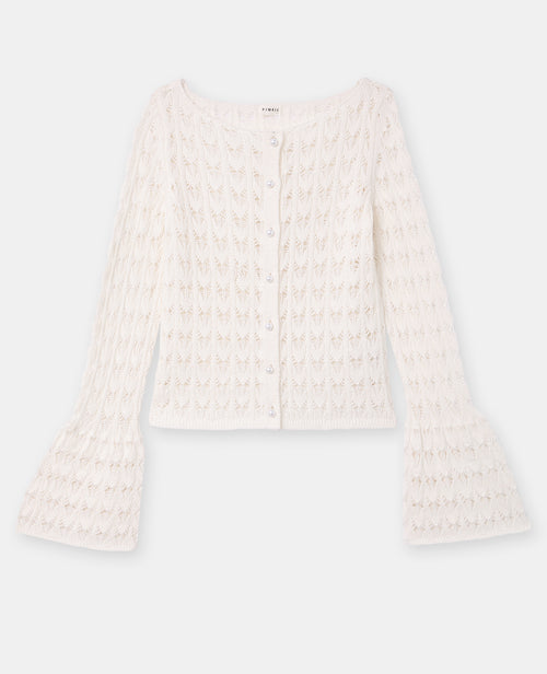 Gilet en maille ajourée avec boutons perles - PIMKIE - 4