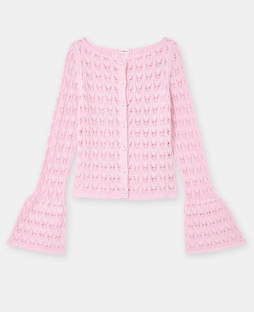 Gilet en maille ajourée avec boutons perles - PIMKIE - 4