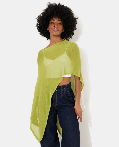 Pull châle asymétrique en maille ajourée - PIMKIE - 1