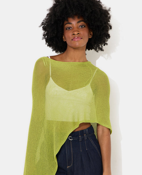 Pull châle asymétrique en maille ajourée - PIMKIE - 2