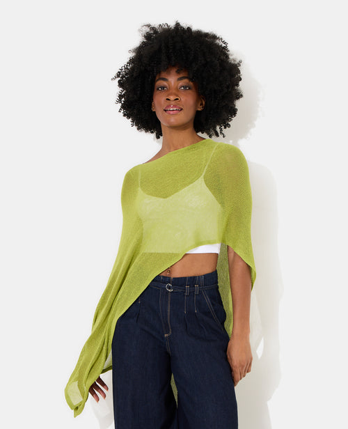 Pull châle asymétrique en maille ajourée - PIMKIE - 1