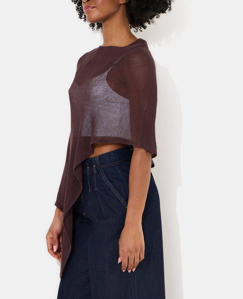 Pull châle asymétrique en maille ajourée - PIMKIE - 2